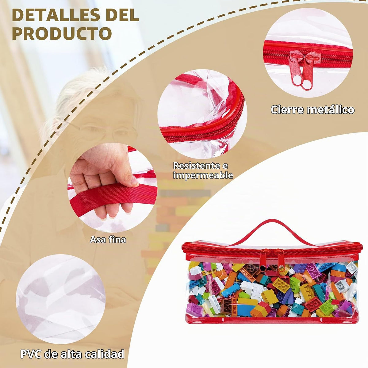 Paquete de 6 bolsas transparentes de almacenamiento de juguetes, 9....