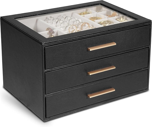 GUOER Caja de Joyas para Mujeres, Organizador de Joyas con Tapa de...