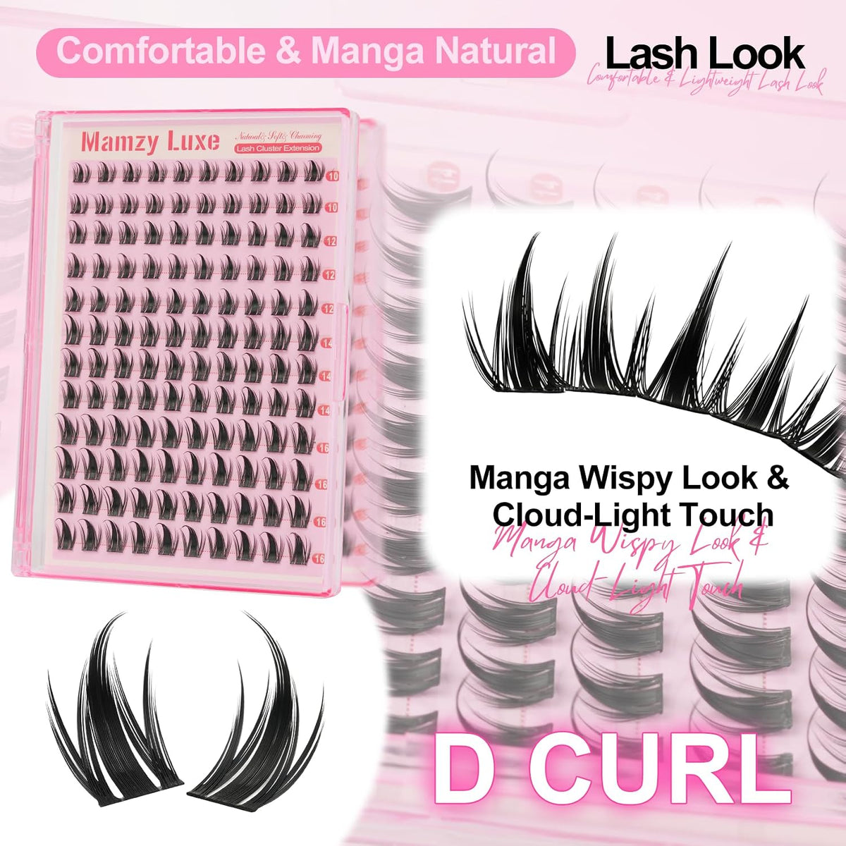 Manga Lash Racimos Wispy 0.394-0.630 in Spiky Lash Racimos CC Rizad...