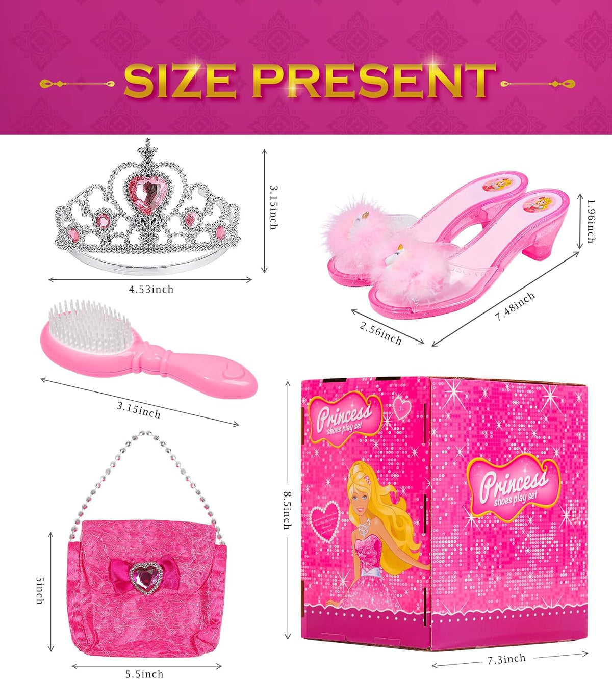 Kit de maquillaje infantil para niñas, zapatos de vestir de princes...