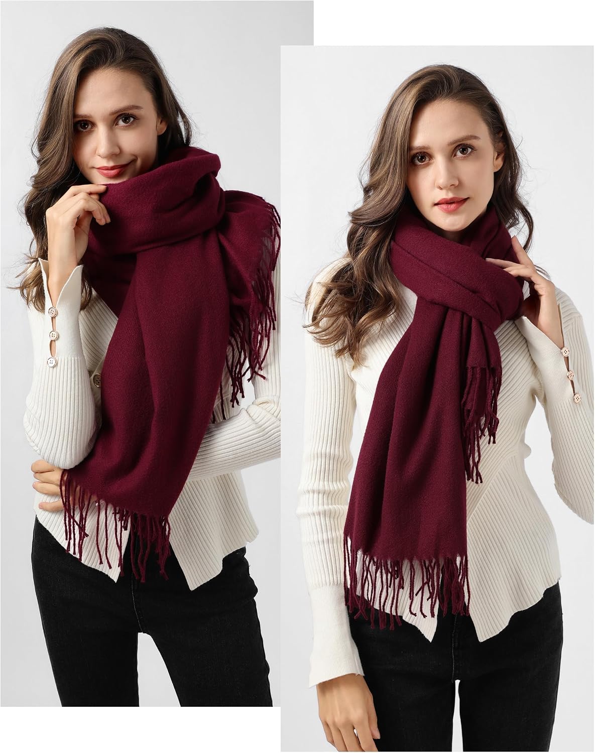 Premillow Bufanda de invierno para mujer, chal de pashmina, bufanda...