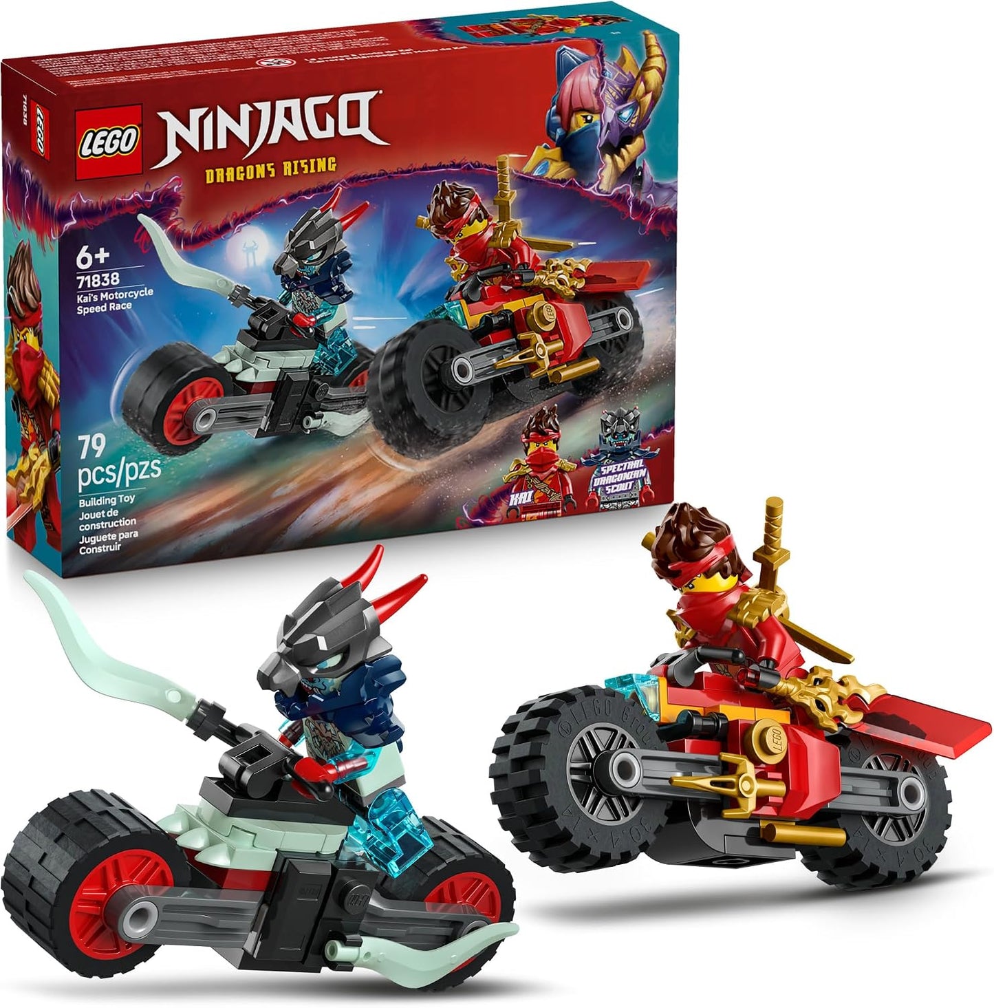 LEGO NINJAGO Motocicleta de Carreras de Velocidad de Kai - Juguete...
