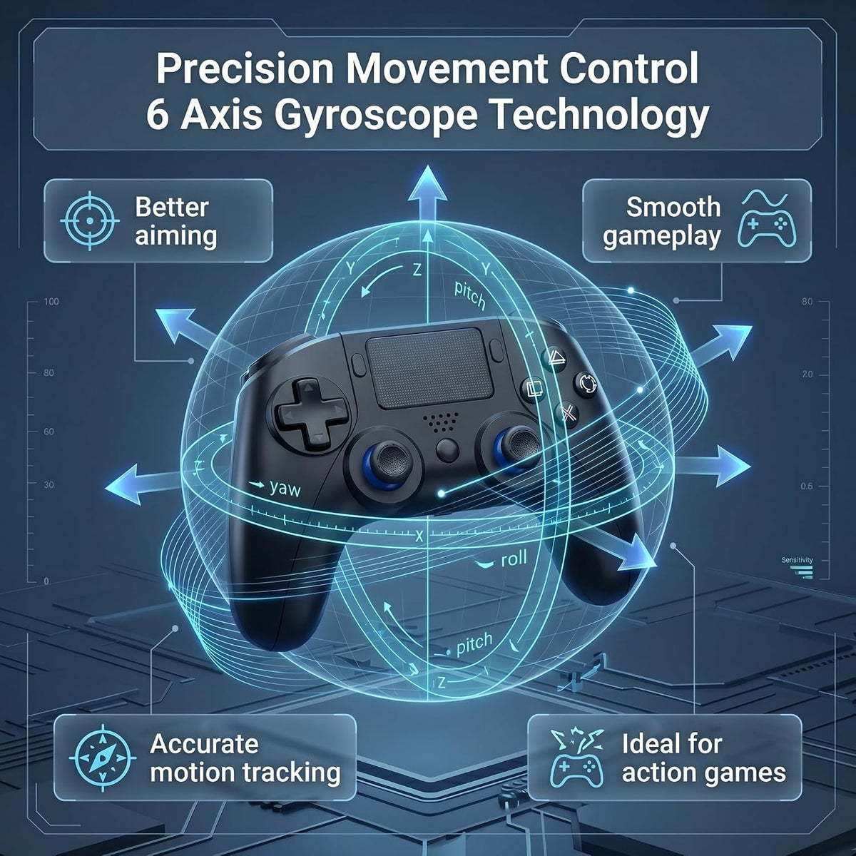 XENTRO Mando Inalámbrico Compatible con PS5, Mando Gaming Bluetooth...