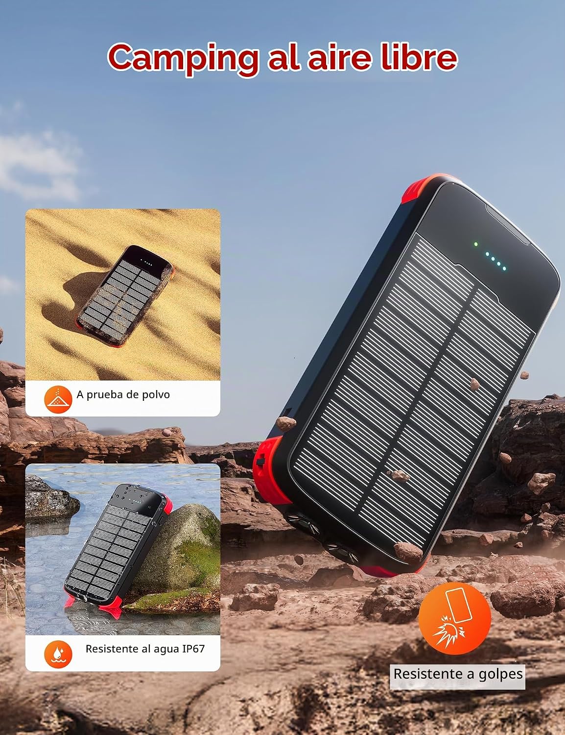 MINRISE Banco de energía solar 40000mAh, cargador portátil PD 20W c...