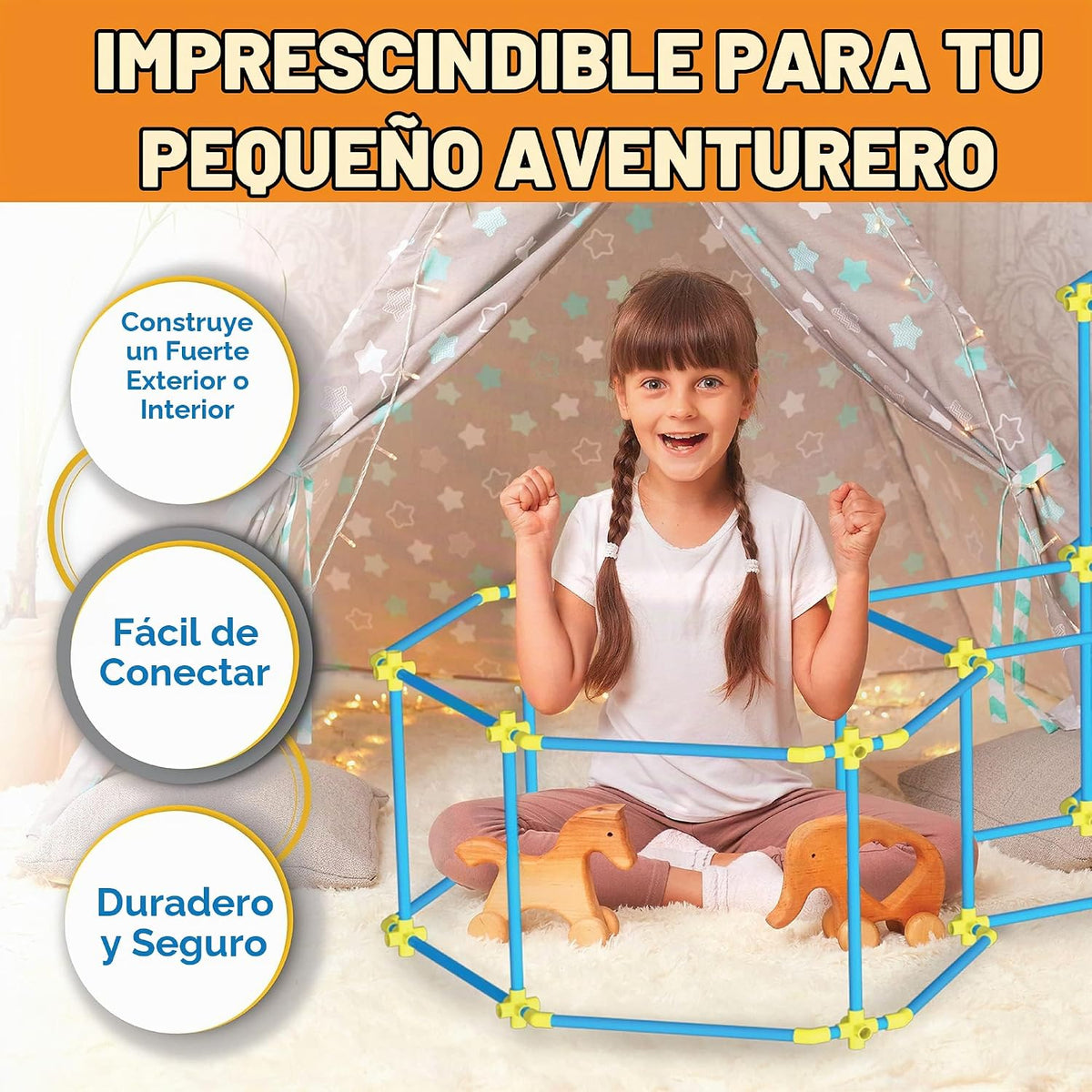Kit de Construcción de Fuerte para Niños 180 piezas Juego de Juguet...