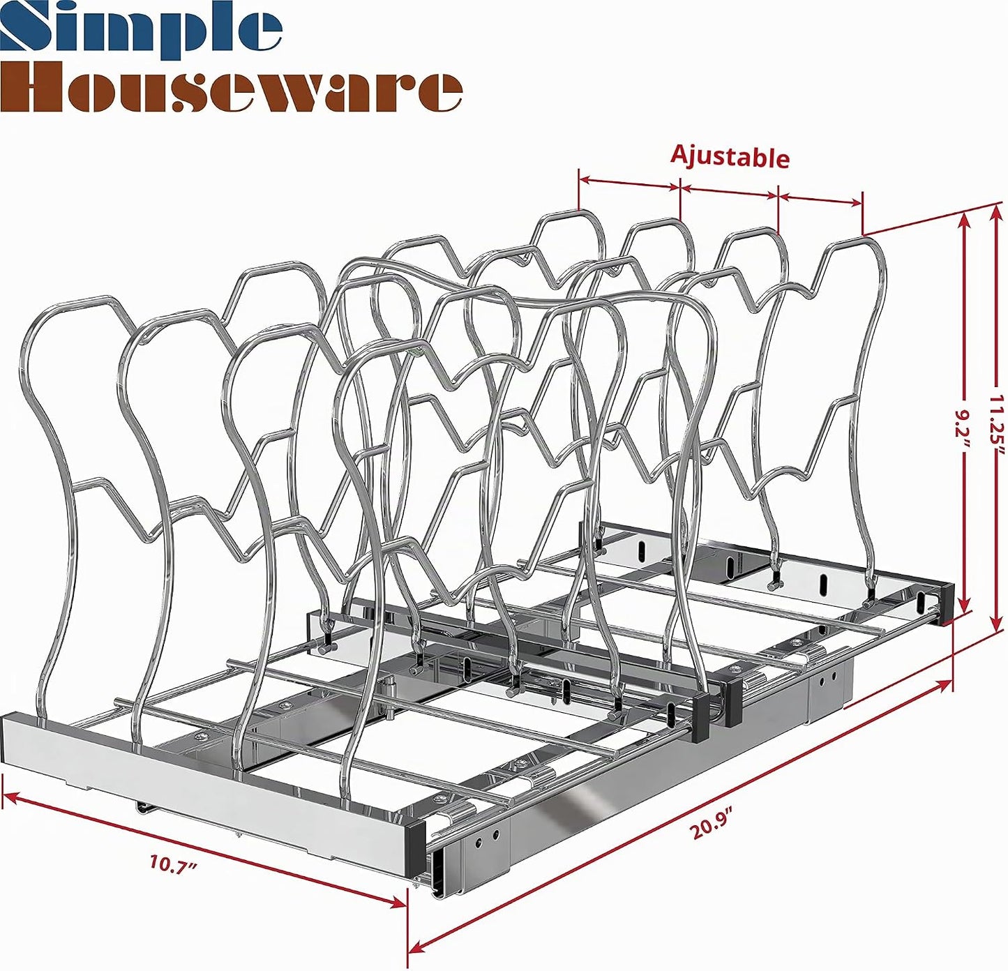 Simple Houseware Organizador deslizante extraíble para debajo del g...