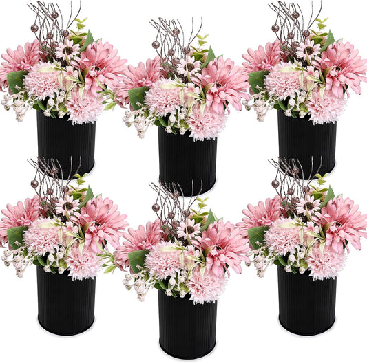 DIYDOFUN Centros de mesa de flores rosadas, juego de 6 arreglos flo...