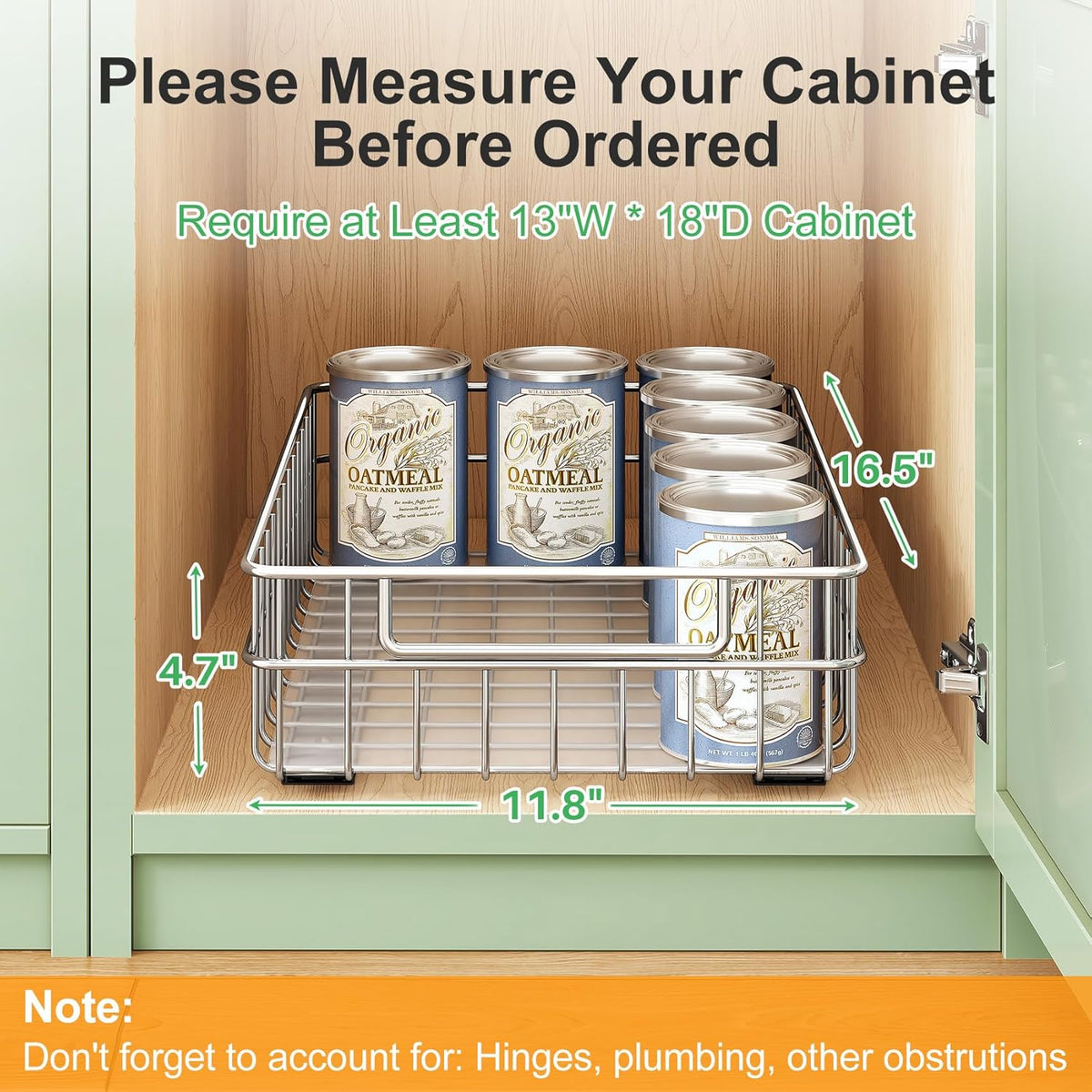 Organizador de gabinete extraíble, juego de 2 cajones deslizables d...