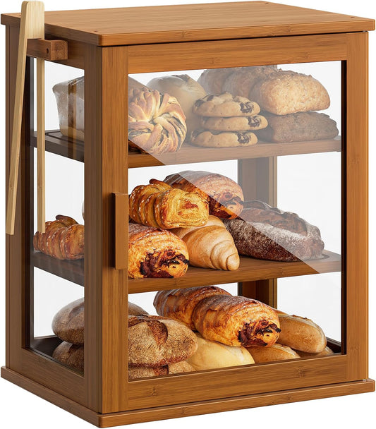 WOWLIVE Caja de pan para encimera de cocina, contenedor de almacena...