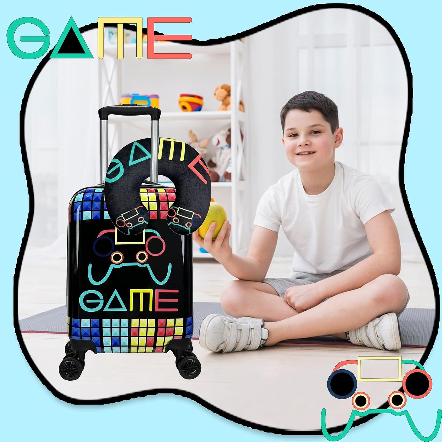 Homskiii Juego de maletas para niños, 2 piezas, equipaje rígido de...
