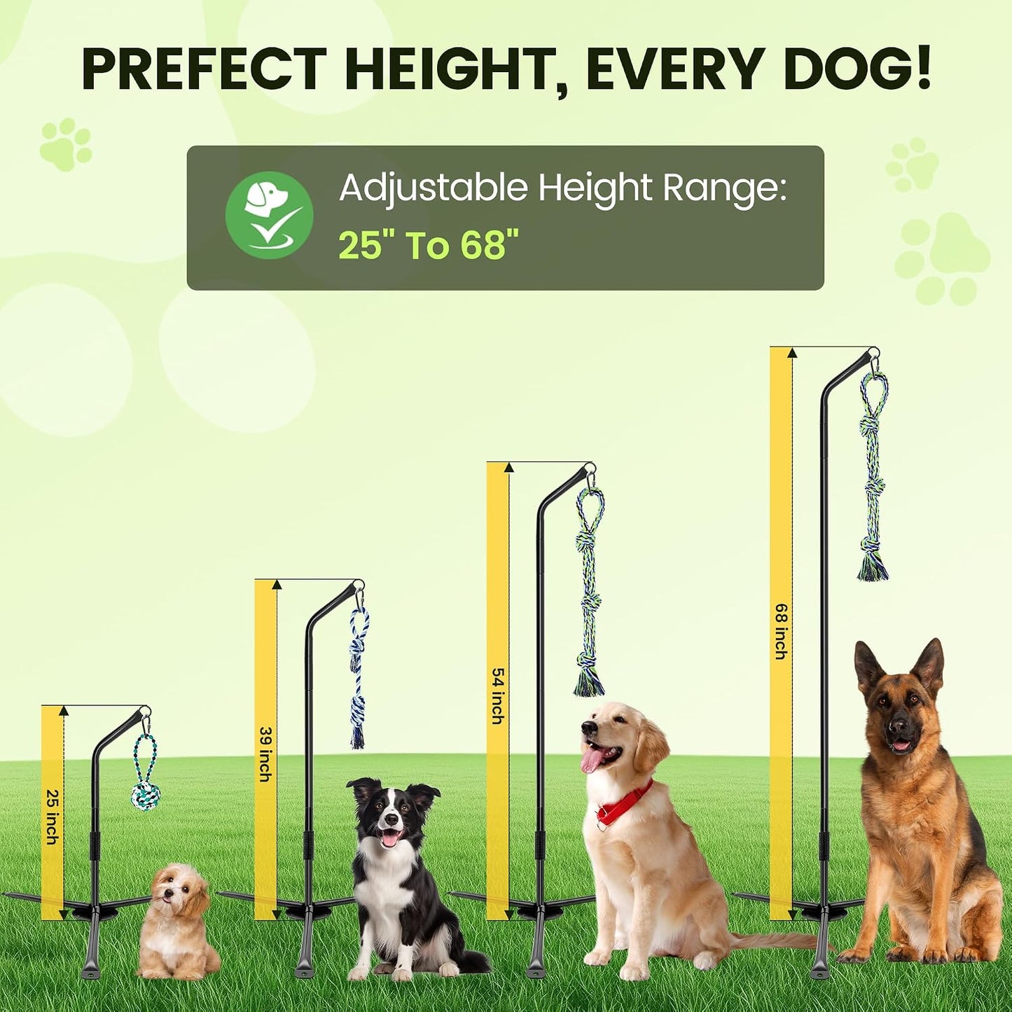 Estante de juguete para perros con correa para exteriores, 25 a 68...