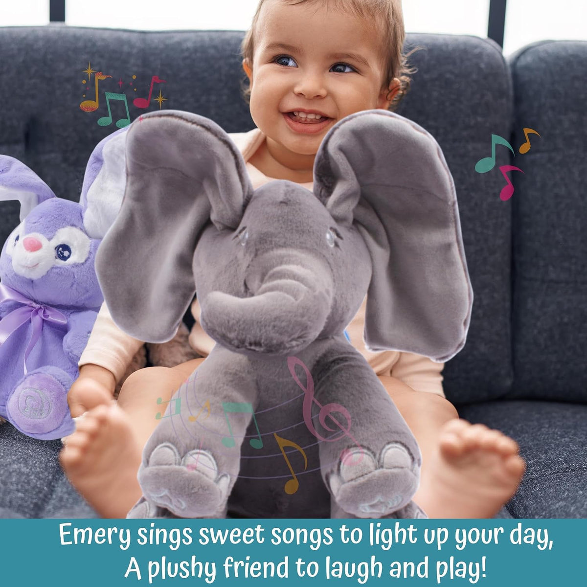 Dimple Emery Peek\u2011a\u2011Boo Elefante de peluche \u2013 Elefan...
