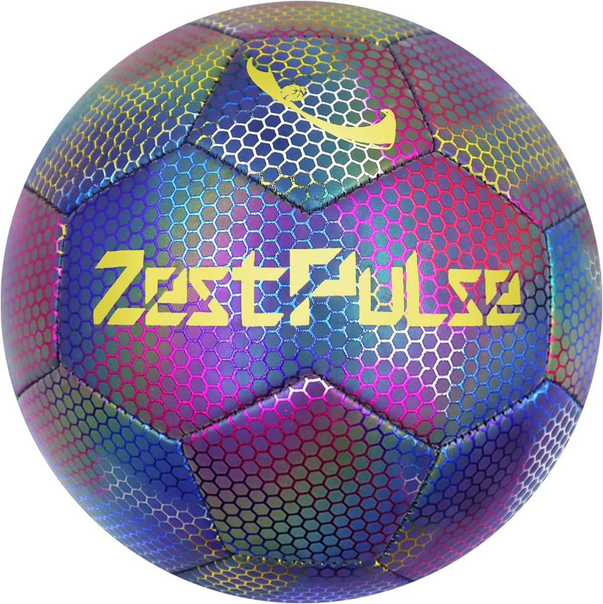 ZestPulse Balón de fútbol holográfico reflectante tamaño 3, 4 y 5 p...