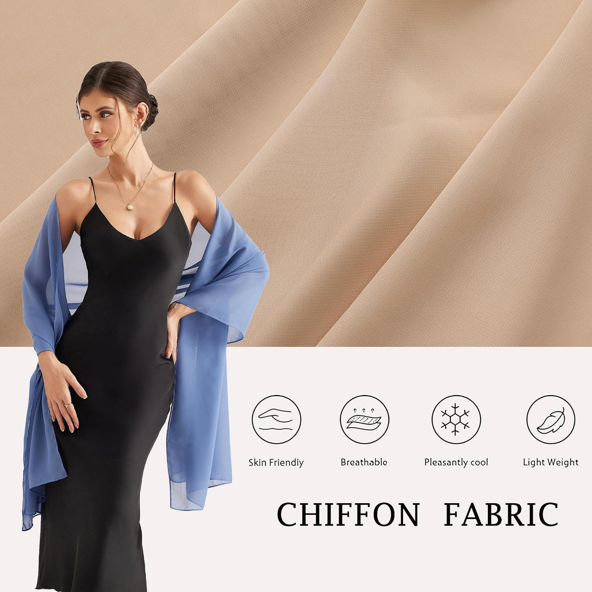 Pukguro Chales y envolturas para vestidos de noche, bufanda de boda...