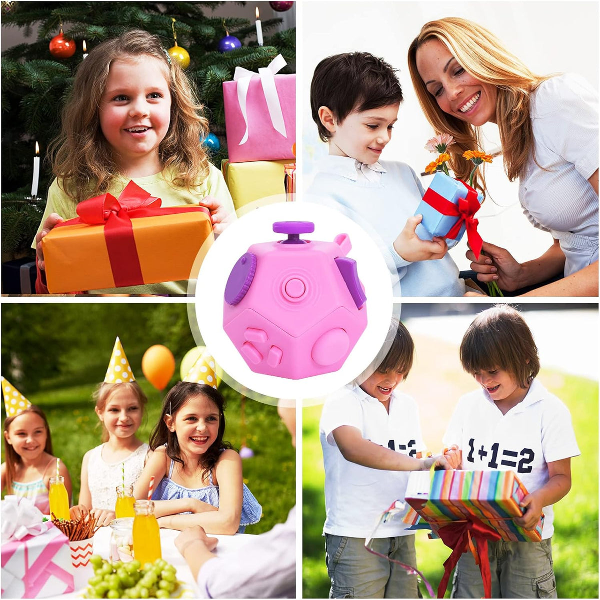 UOOEFUN Juguetes Fidget Cubo, Cubo de Dedos, Juguetes Fidget de 12...
