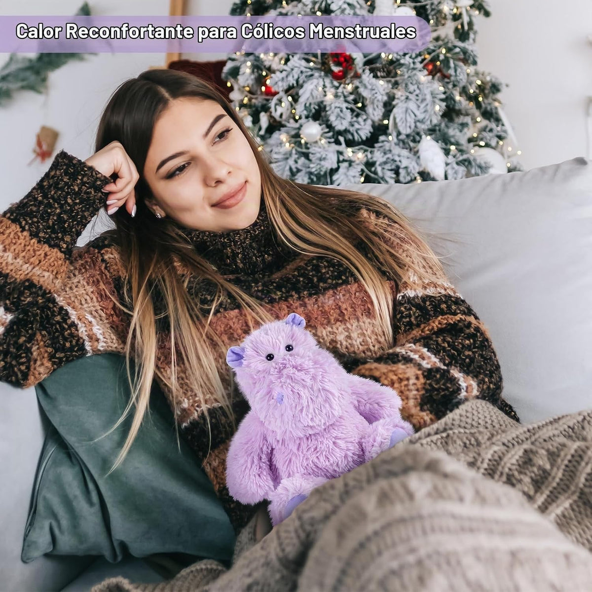 SuzziPals Hipopótamo púrpura de peluche, almohadillas térmicas para...