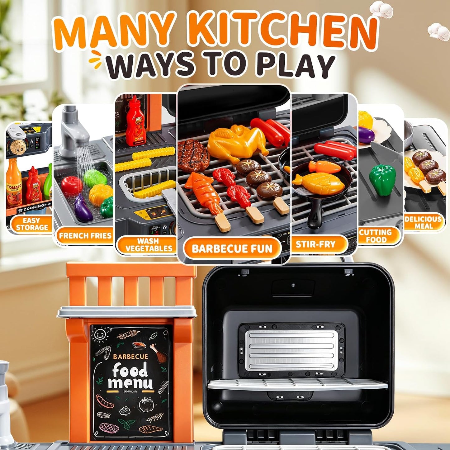 KIZONLY Juguetes de cocina para niños - Versión actualizada Juego d...