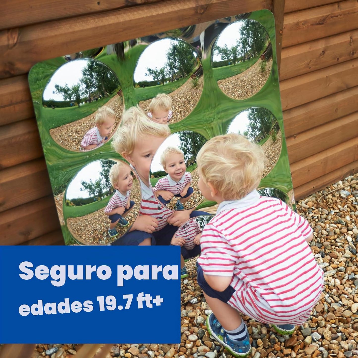 Spark &amp; Wow Espejo sensorial de pared para niños pequeños, 9 bu...