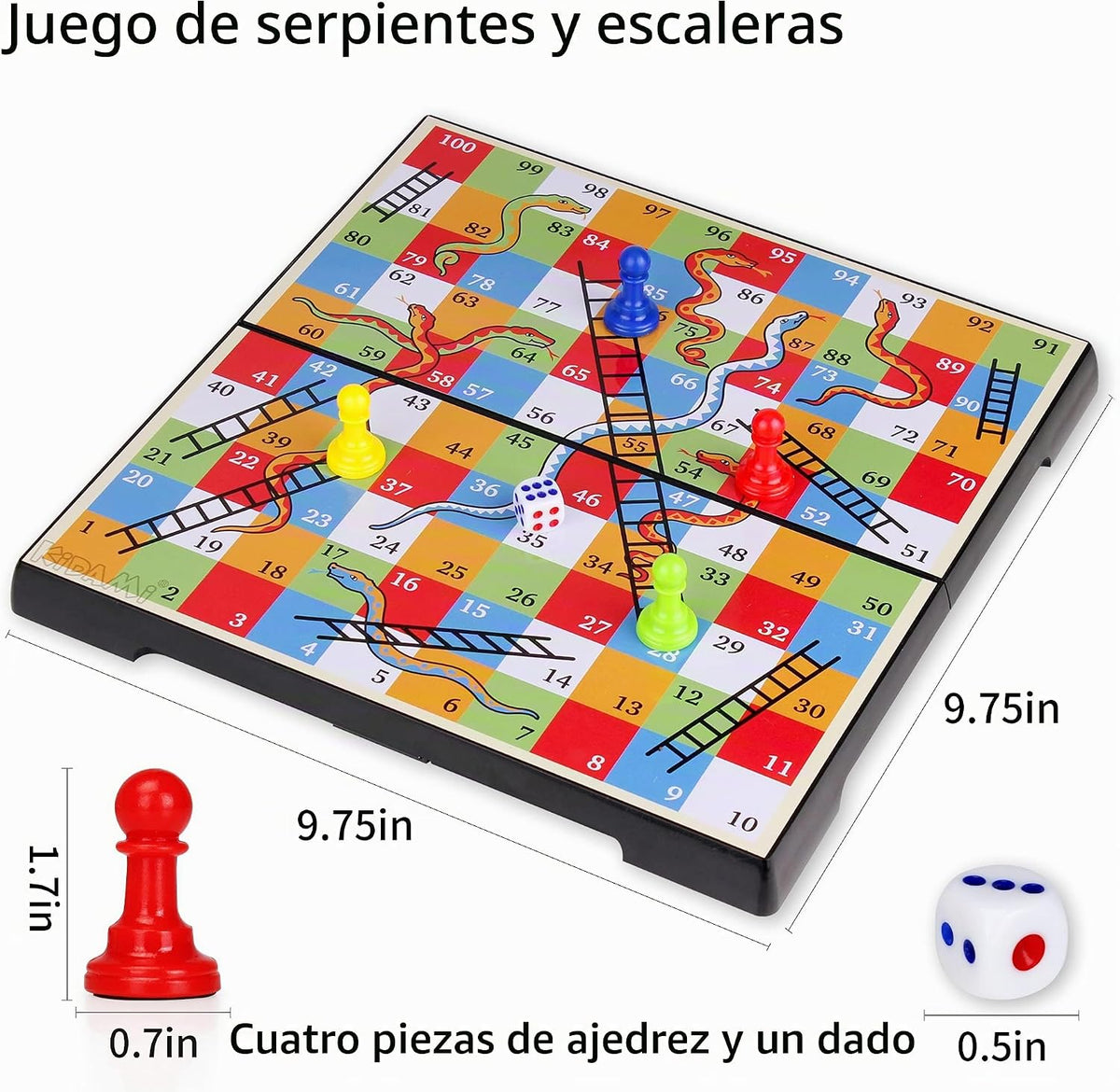 KIDAMI Juego de Serpientes y Escaleras Magnético con Caja de Almace...