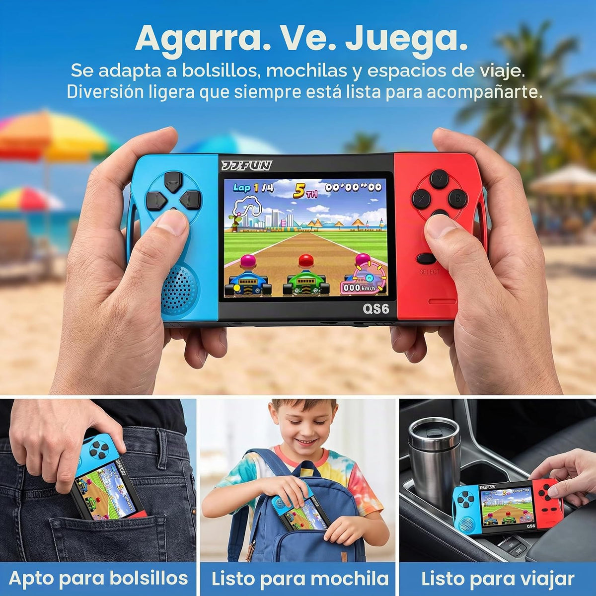 Juegos de mano para niños con pantalla grande IPS de 3.5 pulgadas i...