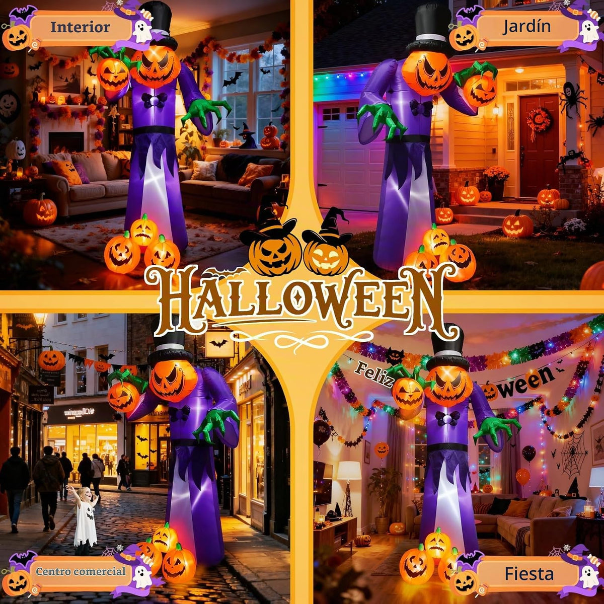 ZOOMATOOE Parca de calabaza inflable gigante de Halloween de 11 pie...