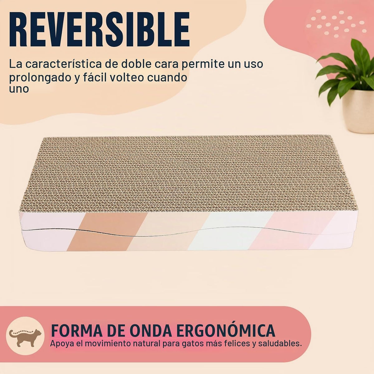 SIDAZON Tabla de Rascar para Gatos Rascador de Gatos Almohadilla de...