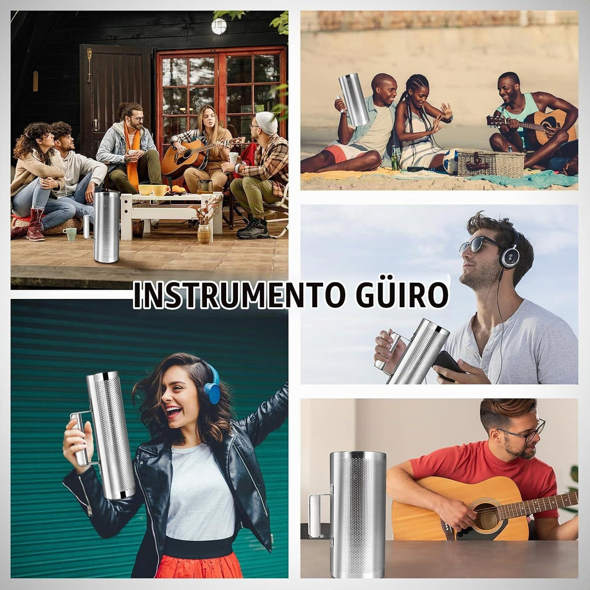 Soulmate Güiro de 10"x3" - Instrumento de Metal Güiro de Ac...