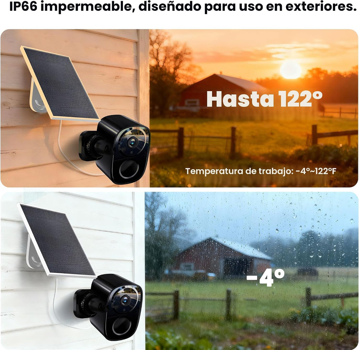 realhide Cámaras de seguridad inalámbricas al aire libre, 2K alimen...