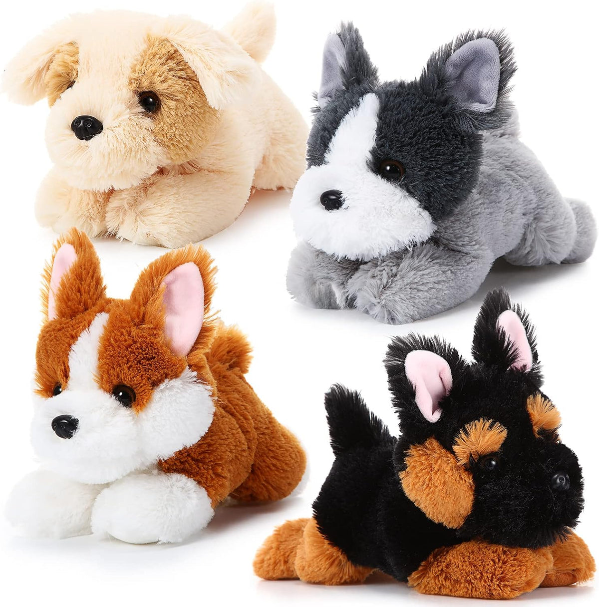 Suilung Paquete de 4 Peluches de Perro de 8 Pulgadas Juguetes de Pe...