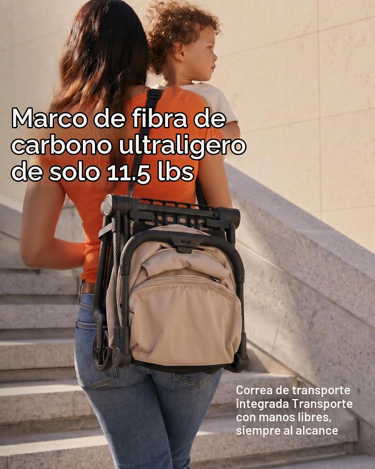 Mompush Nexis - Cochecito de viaje ligero de fibra de carbono, equi...
