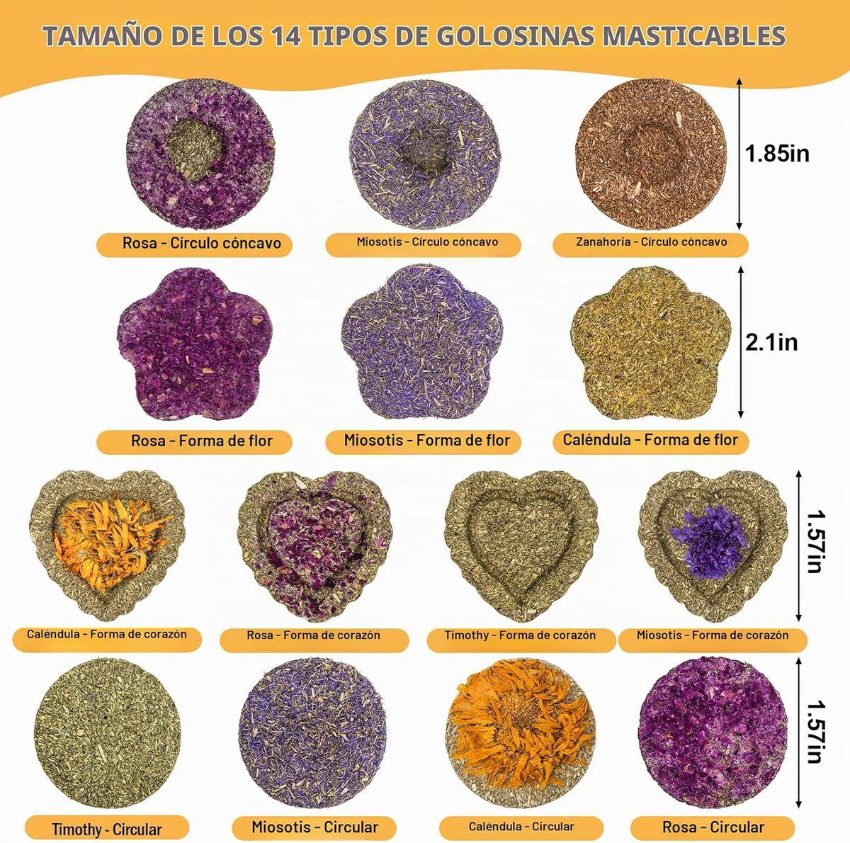 VESPRO 30 piezas de conejillo de indias alimentos naturales para co...