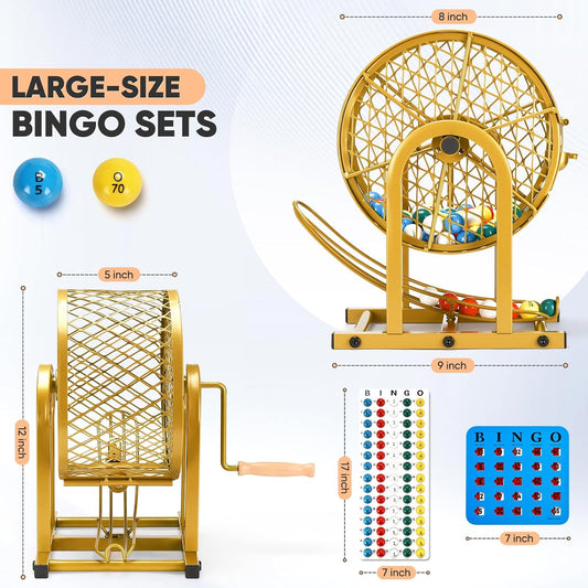 HVDI Juego de bingo de 12 pulgadas, 10 tarjetas de bingo reutilizab...