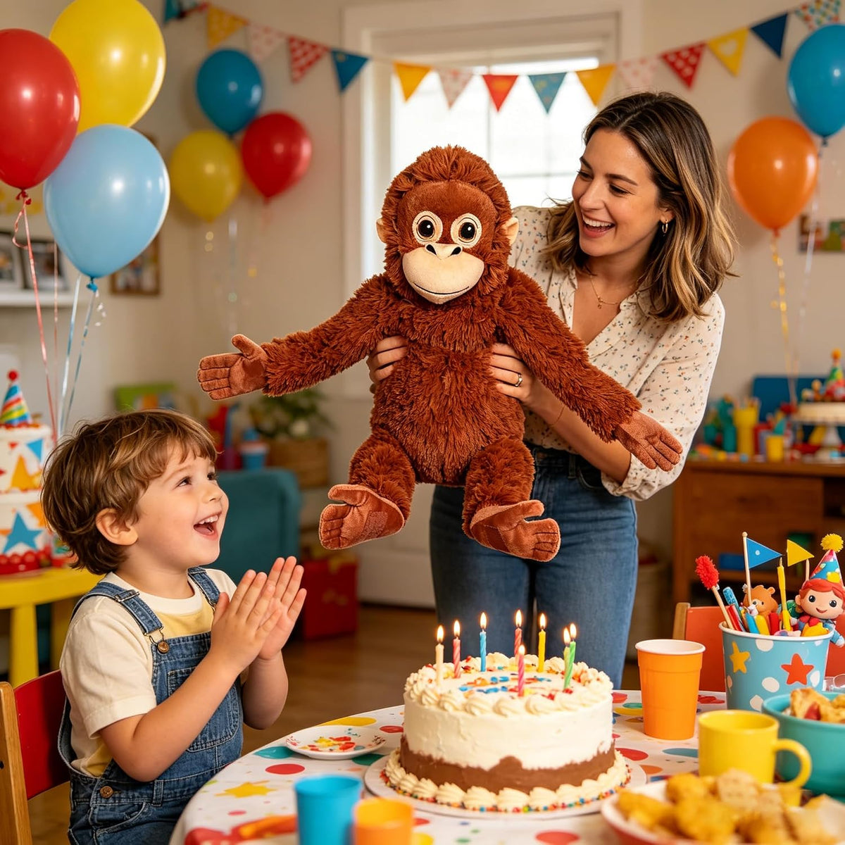Peluche de mono, gorila de peluche, regalos para niños, cumpleaños,...