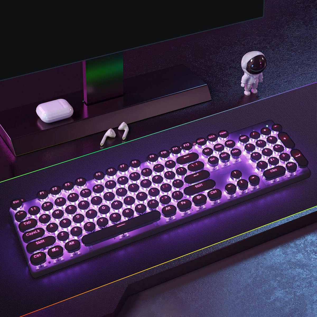 Redragon K710 Teclado Mecánico Inalámbrico Tipo Máquina de Escribir...