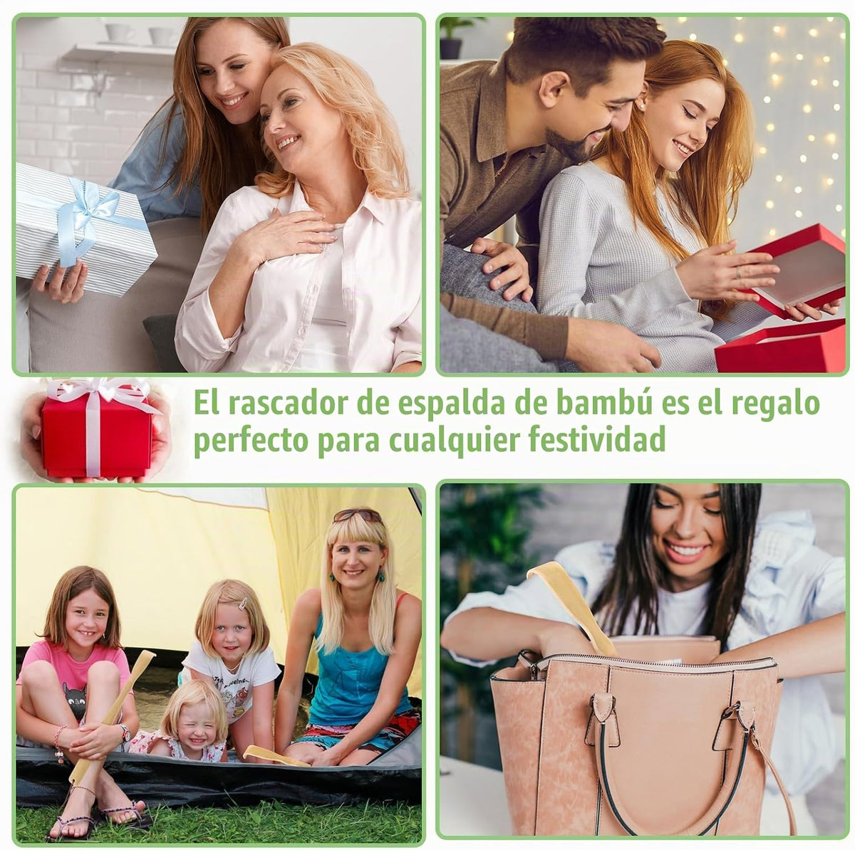 HOFASON Paquete de 3 Rascadores de Espalda de Bambú de Madera para...