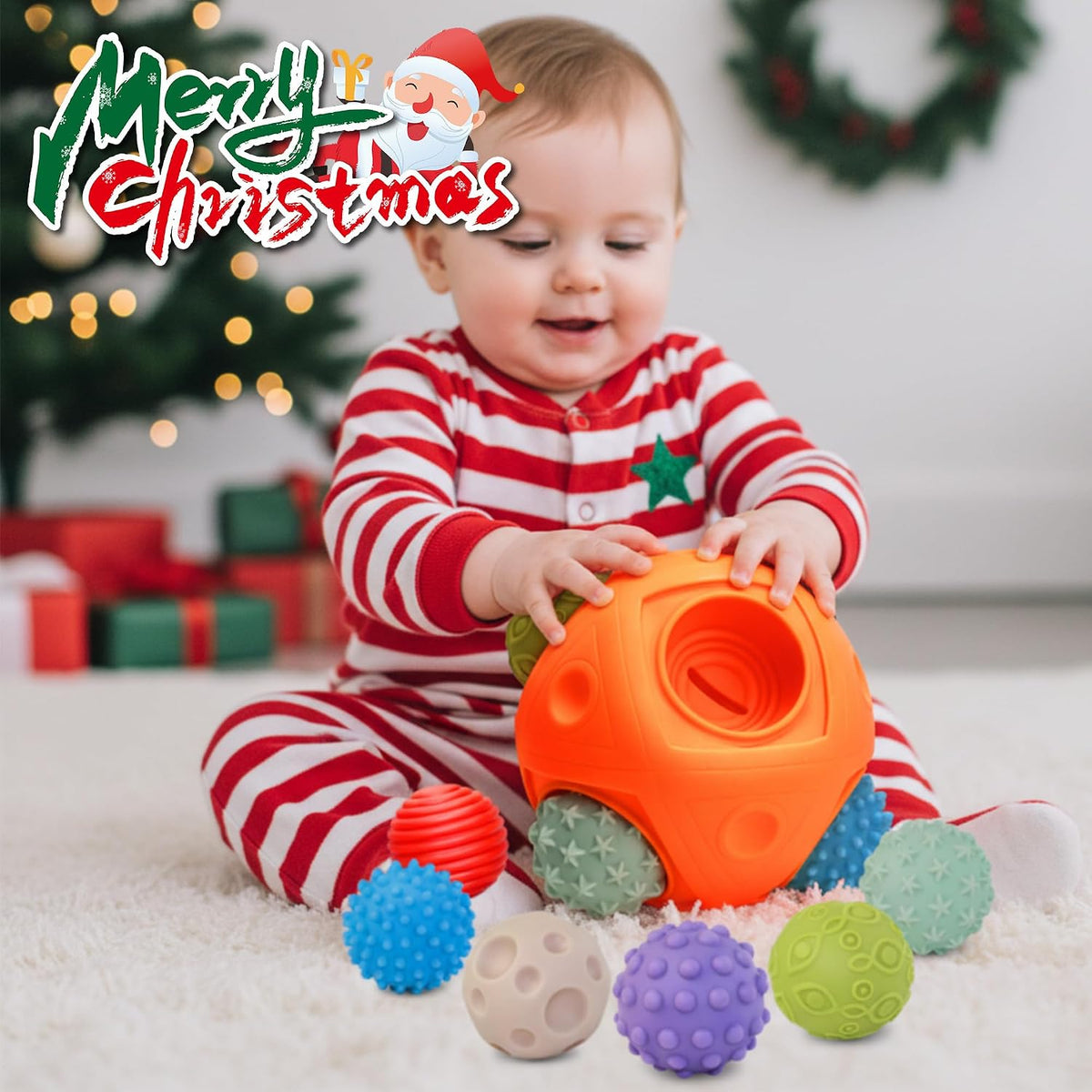 Pelotas sensoriales para niños pequeños de 1 a 3 años, juguetes Mon...