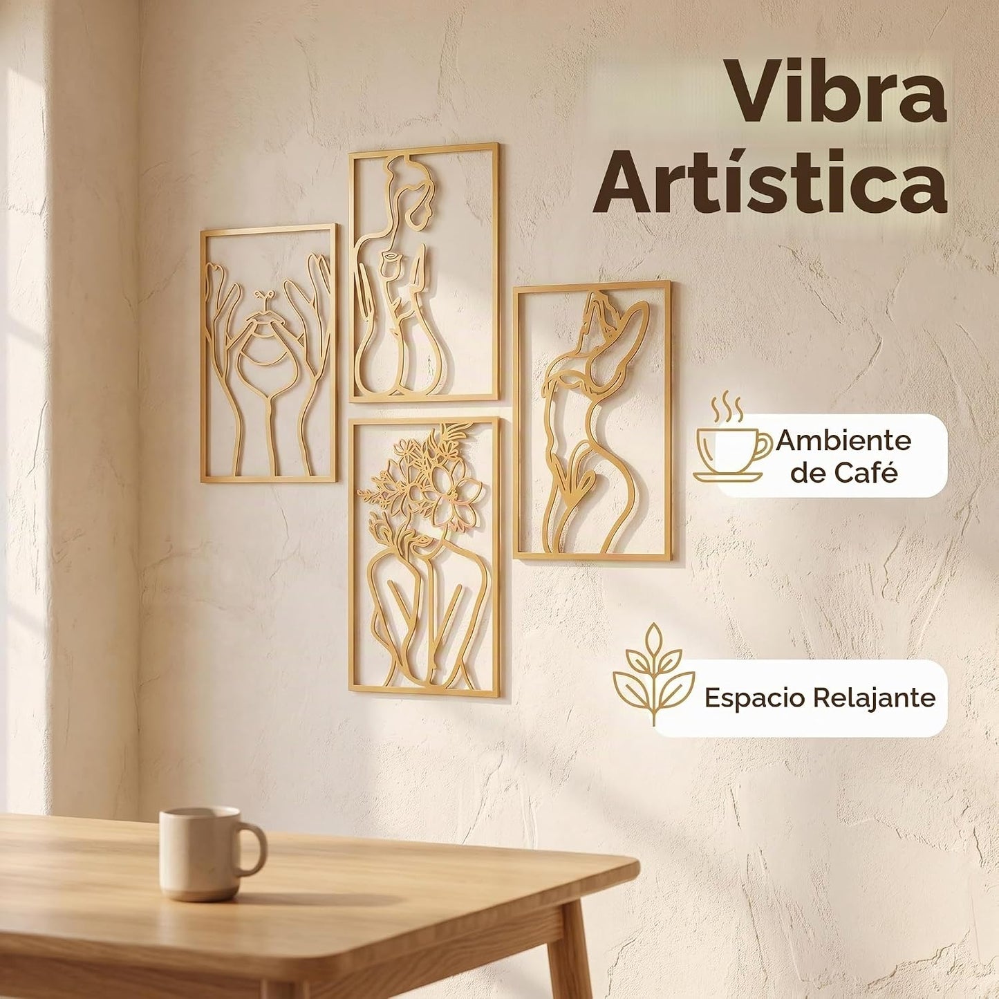 AMAATE Moderno juego de decoración abstracta para pared, pinturas c...