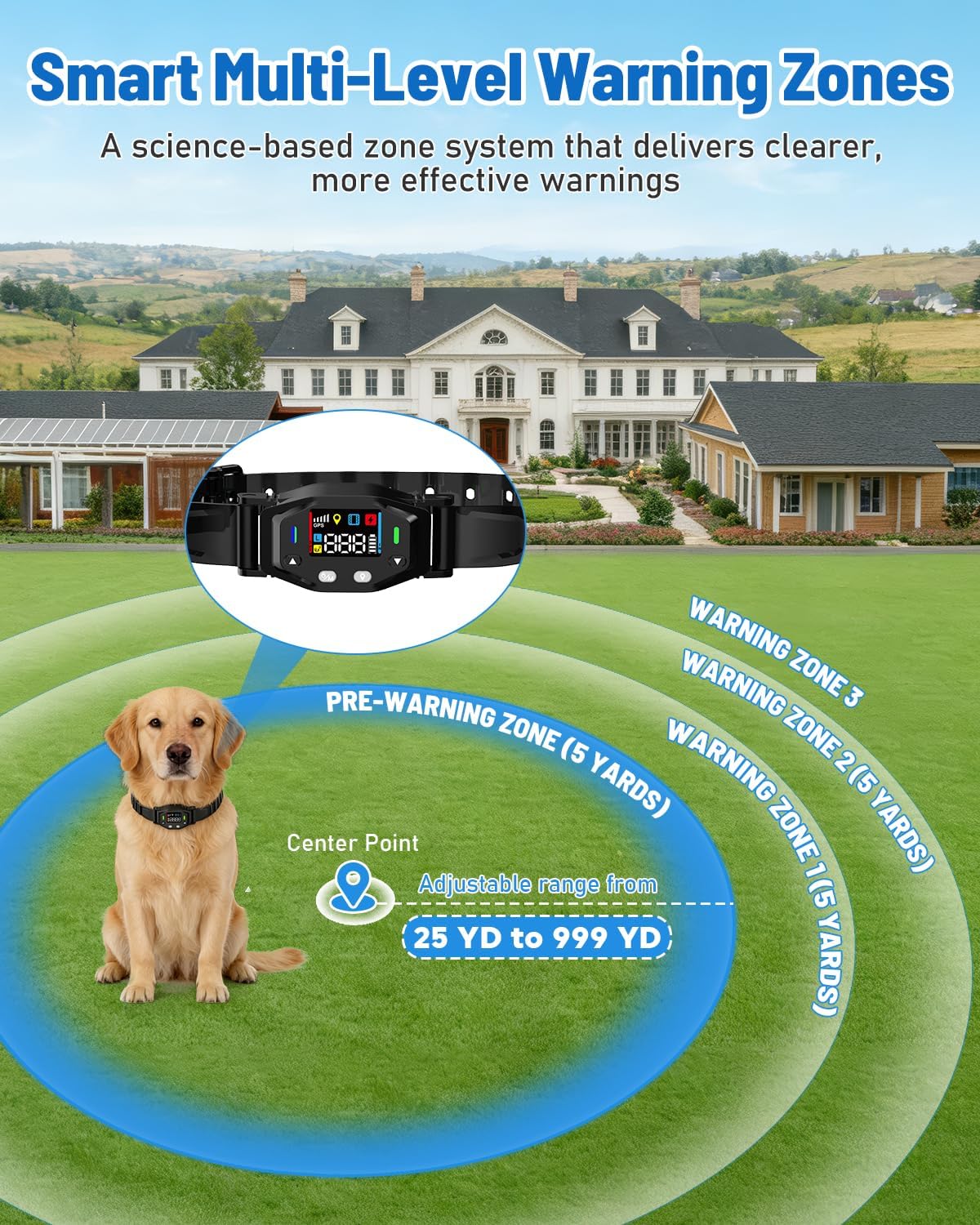 LINCAE Valla inalámbrica GPS para perro, valla eléctrica para colla...
