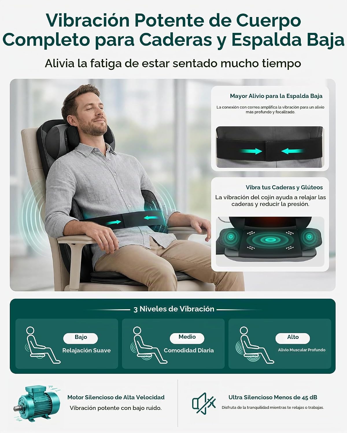 Snailax Masajeador de cuello y espalda con calor, almohadilla para...