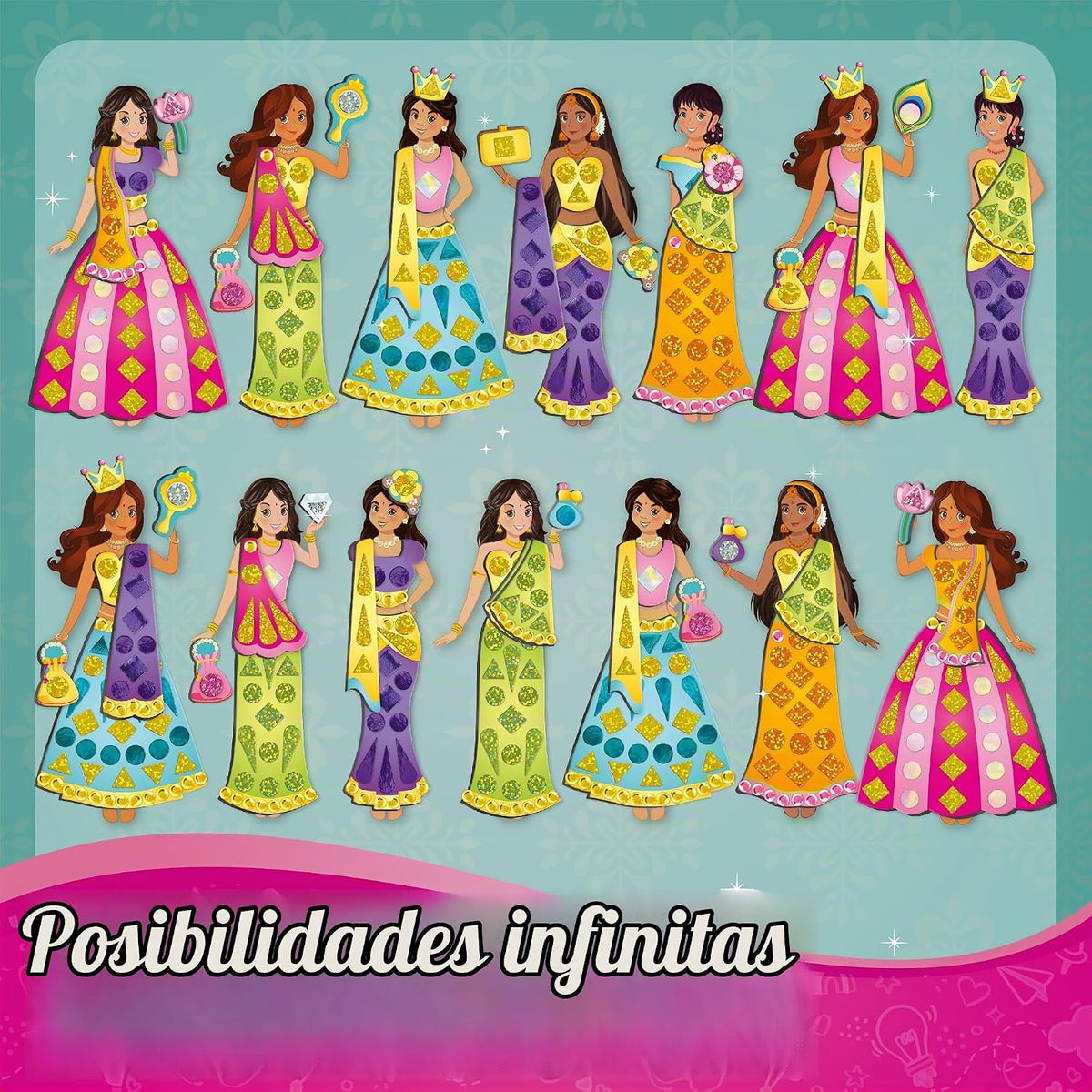 Imagimake DIY magnético de vestir - princesa india, 30 vestidos mag...