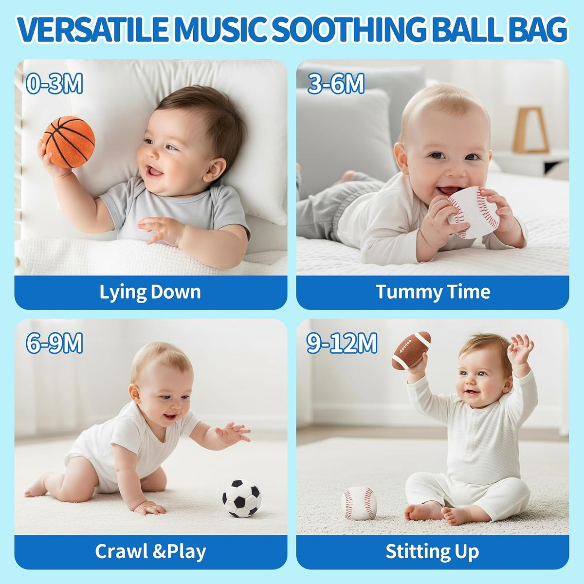 Juguetes para Bebés Niños de 6-12 Meses \u2013 My First Sports Bag...