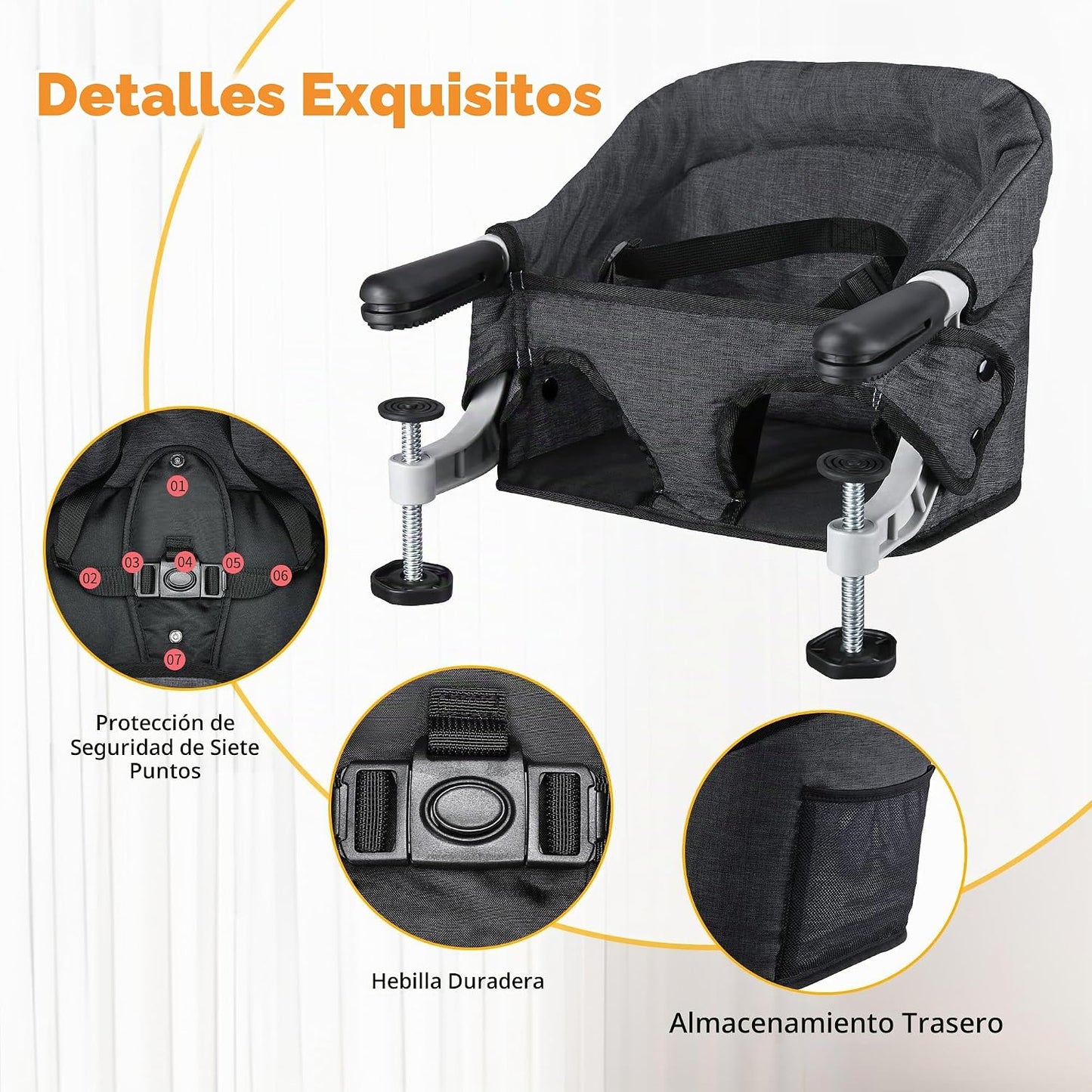 Toogel Gancho para Silla Alta: Silla Alta Portátil y Plegable para...