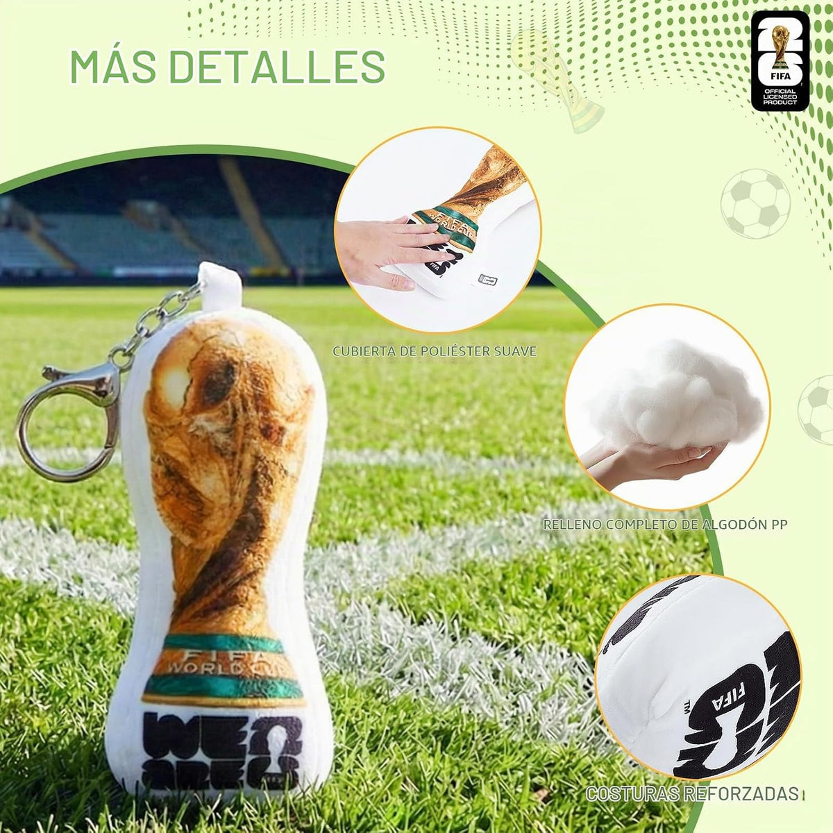 MESUCA Dije de mochila de trofeo de la Copa Mundial de la FIFA 2026...