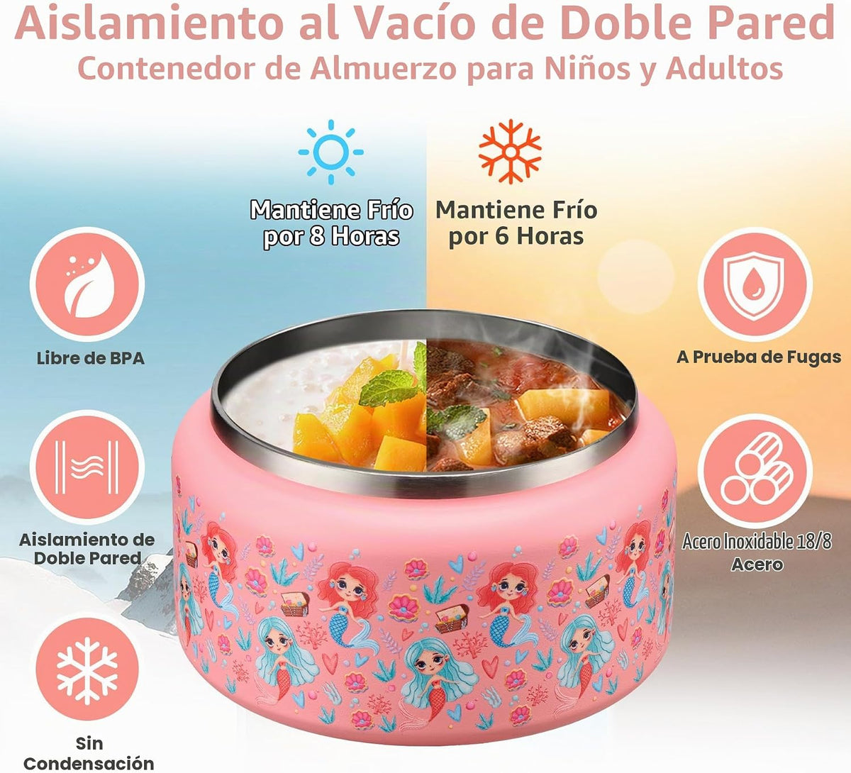 BABHAMNESS Termo de sopa de 13.5 onzas para comida caliente, para n...