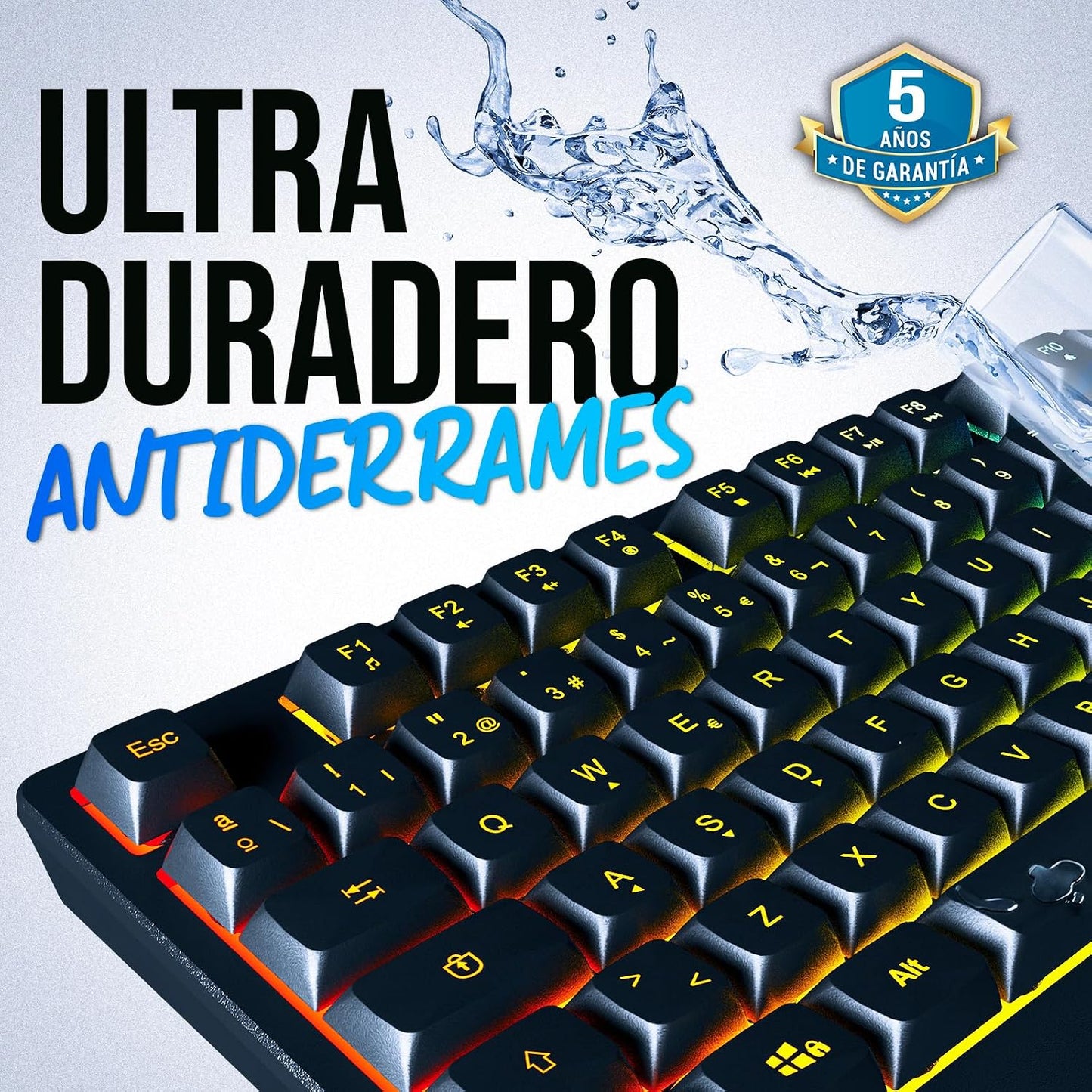 KLIM Chroma Teclado inalámbrico español (España), teclado inalámbri...