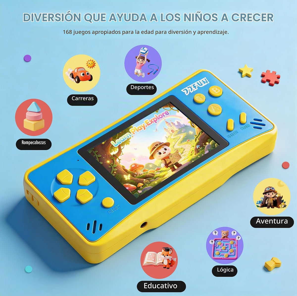 168 Reproductor de videojuegos incorporado Plug &amp; Play de mano...
