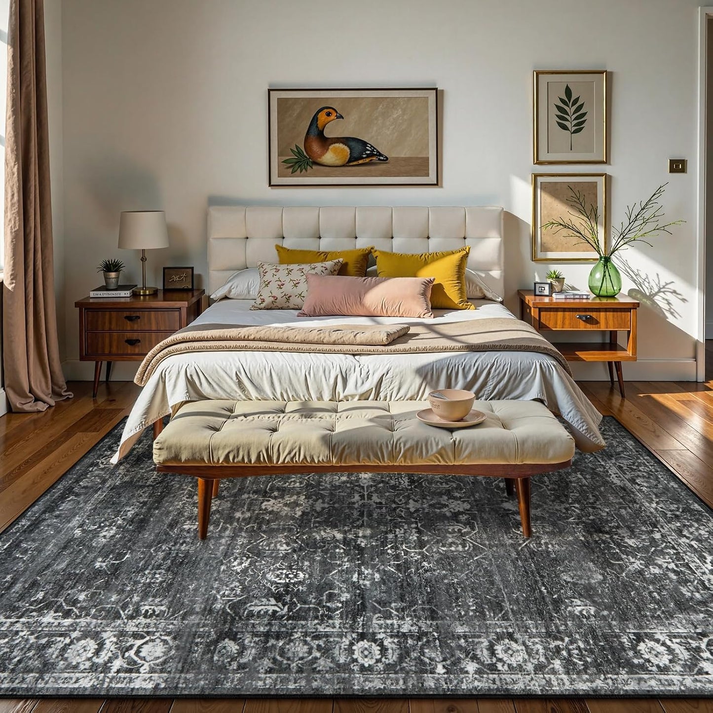 Lahome Alfombras de área de 6 x 9 pies, lavables para dormitorio, a...