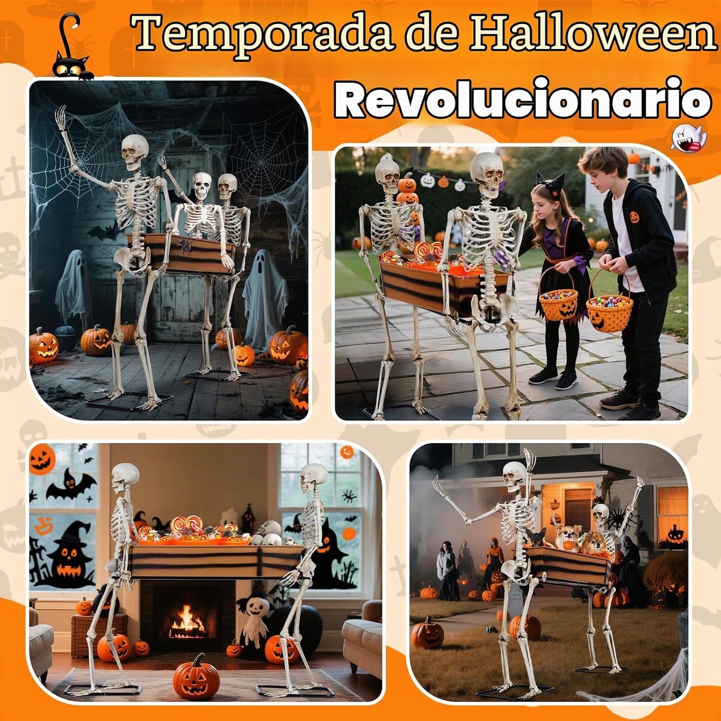 Quntis Esqueleto gigante para decoración de fiesta de Halloween al...