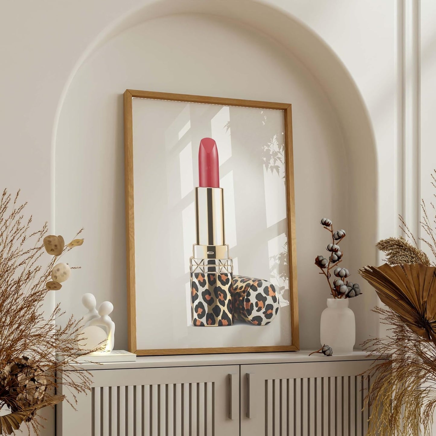 InkFlow - Póster de lápiz labial de lujo, elegante arte de pared de...
