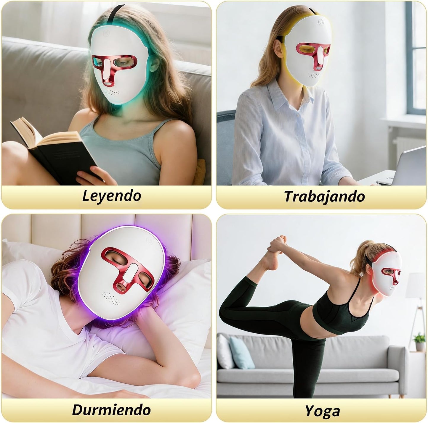 CAMLKE Máscara de luz roja de 7 colores para cara, líneas finas, 7-...